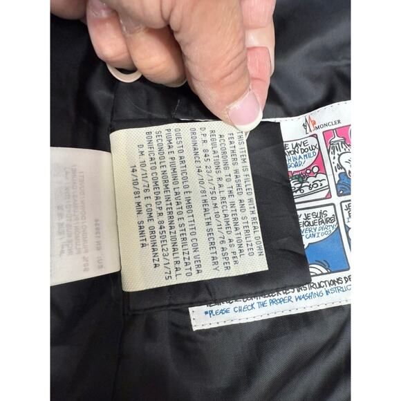 "MONCLER" GRENOBLE Puffer Coat SZ 2 90% Down 10% Feather Brown/Black Hooded - Picture 16 of 16